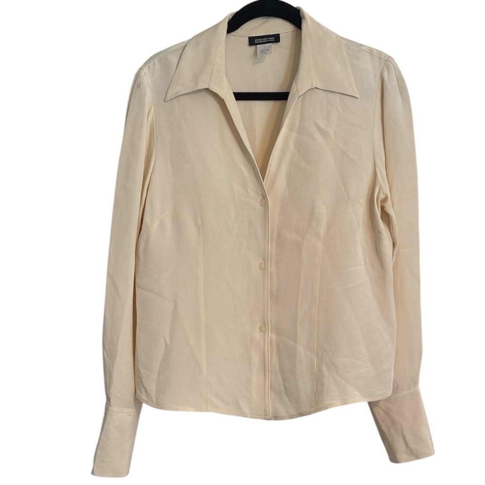 🖤 Jones New York 100% Silk Long Sleeve Blouse